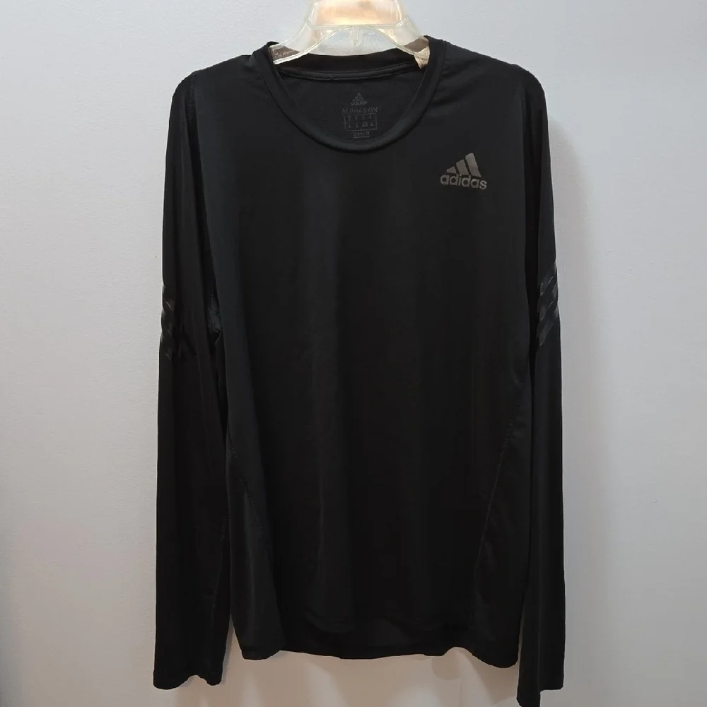 Adidas Men's Alphaskin Climalite Black Long Sleeve Tee XL